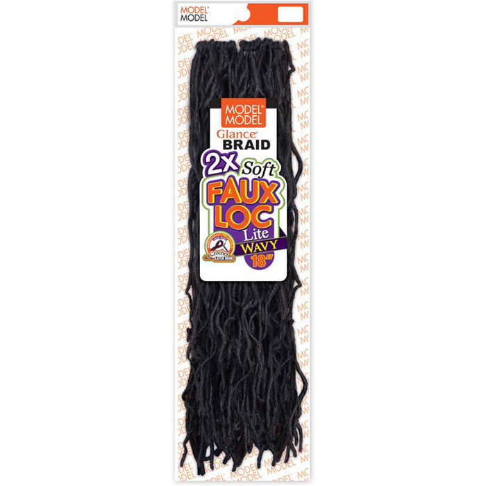 Model Model Glance Braid 2X Lite SOFT CURLY FAUX LOC 16 Inch Alexwigs