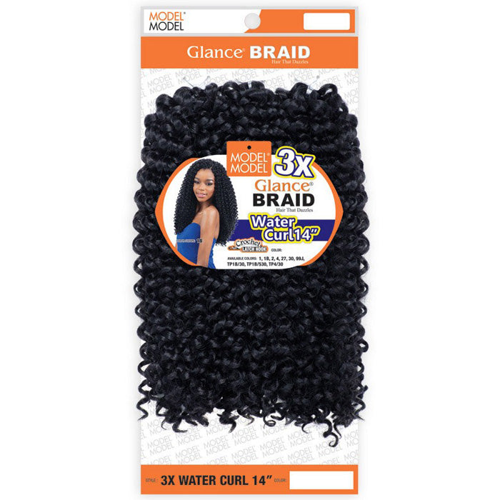 Model Model Glance Crochet Braid 3X WATER CURL 14 Inch Alexwigs
