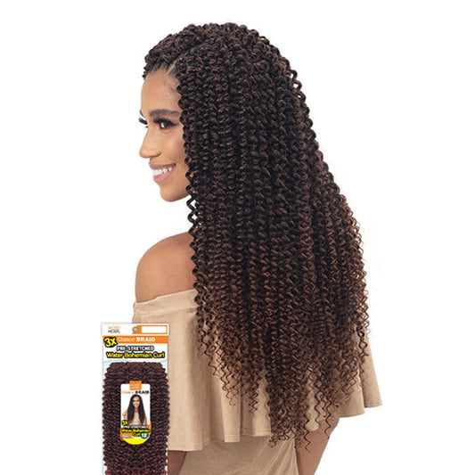 Model Model Glance Crochet Braids - PRE-STRETCHED WATER BOHEMIAN CURL 18" 3X Alexwigs