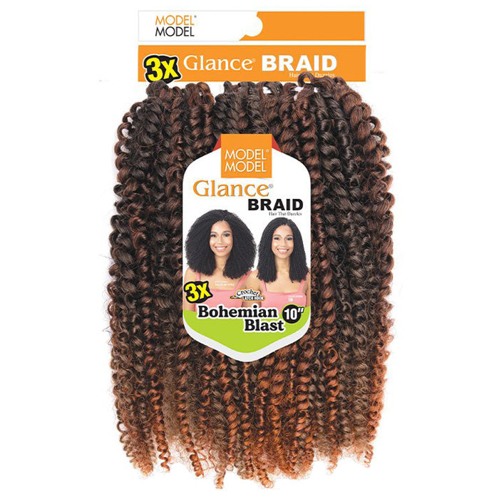 Model Model Glance Crochet Braids - BOHEMIAN BLAST 10" 3X Alexwigs