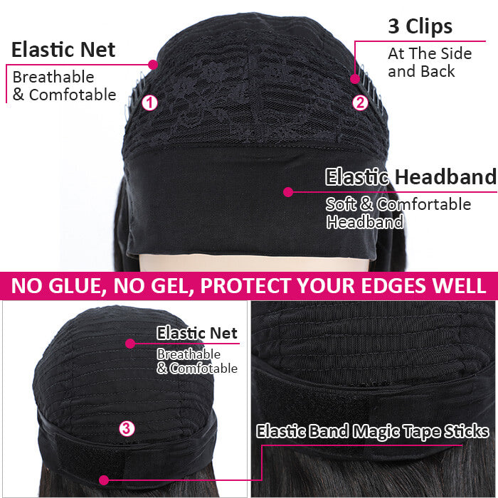 #4/30 Color Highlights Curly Hair Headband Wigs Human Hair Alexwigs