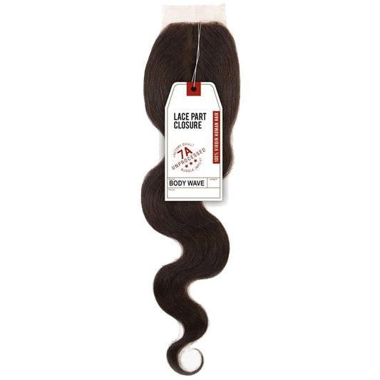 Sensationnel Bare & Natural 100% Virgin Remi Human Hair Lace Part Closure - 7A BODY WAVE 10" Alexwigs