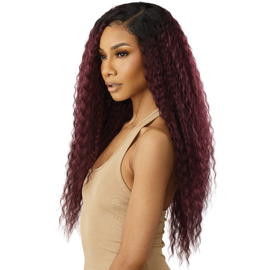 Outre Purple Pack Brazilian Boutique Human Hair Blend Weave - NATURAL FRENCH (18"/20"/22"+ 4x4 HD HAND-TIED LACE CLOSURE) Alexwigs