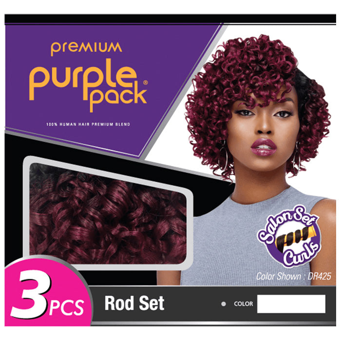 Outre Premium Purple Pack 100% Human Hair Blend Salon Set Curls Weave - ROD SET 3PCS Alexwigs