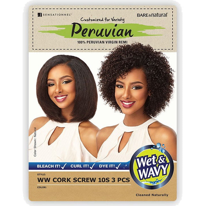Sensationnel Bare & Natural Peruvian 100% Virgin Remi Weave WW CORK SCREW 10S 3PCS (Multi Pack) Alexwigs