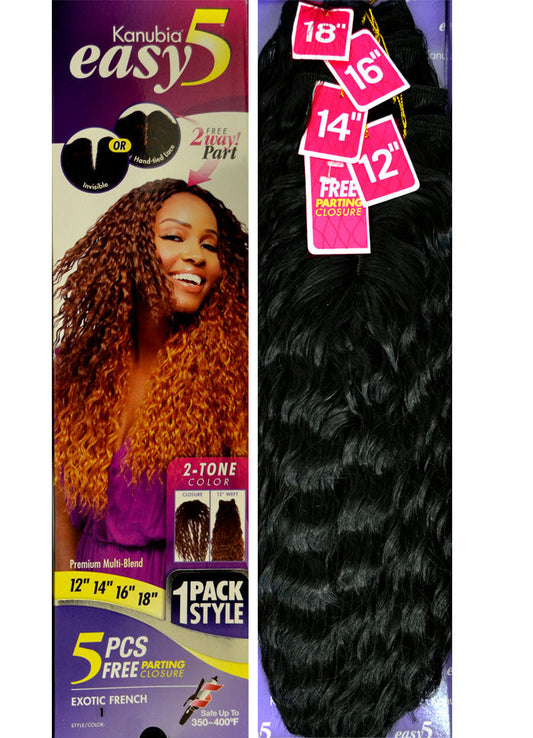Sensationnel Kanubia Easy 5 Weaves + 5 PCS Parting Closure - EXOTIC FRENCH Alexwigs