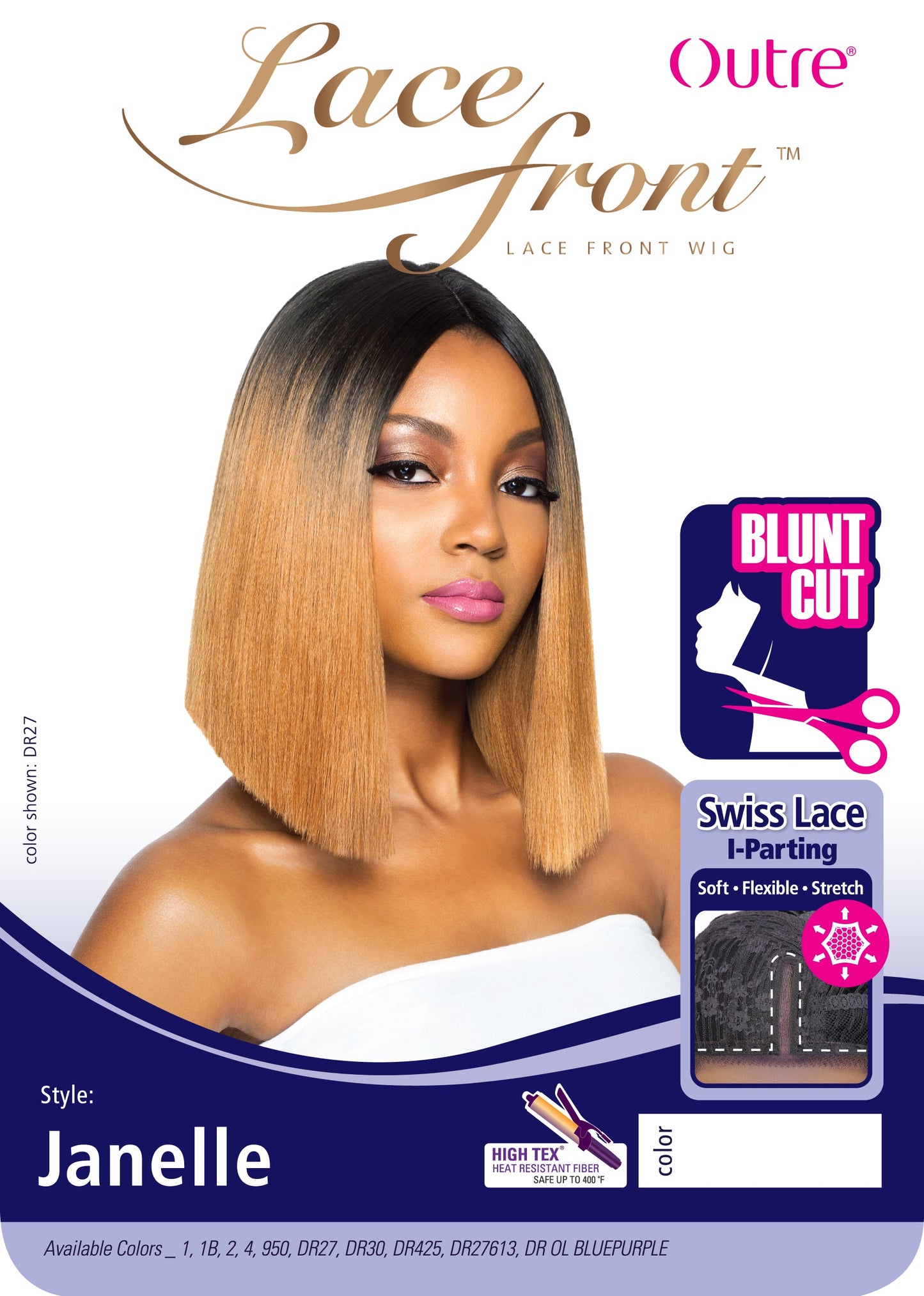 Outre Blunt Cut Swiss Lace Synthetic I-Parting Lace Front Wig JANELLE Alexwigs