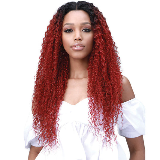 Bobbi Boss Human Hair Blend Miss Origin 13x6 Swiss Lace Frontal Wig - MOGLWJE26 JERRY CURL 26 Alexwigs
