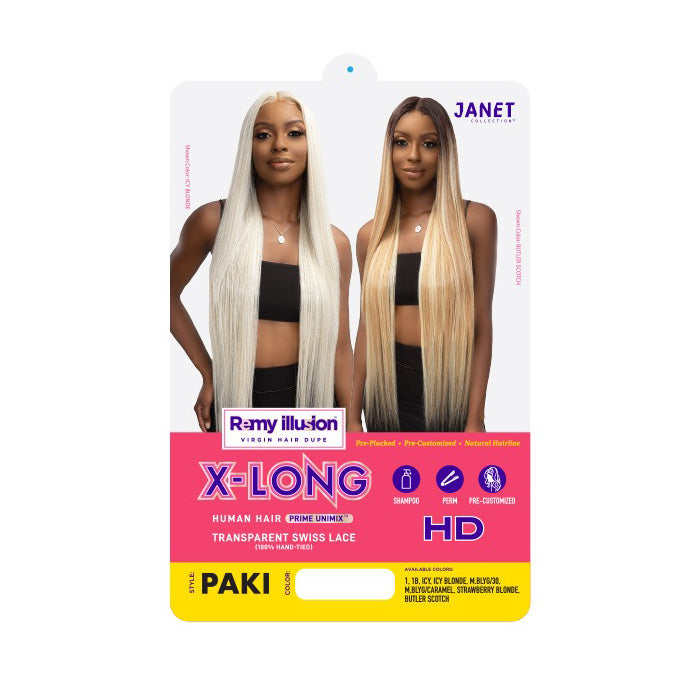 Janet Collection Remy Illusion X-Long Human Hair Mix HD Lace Wig - PAKI Alexwigs