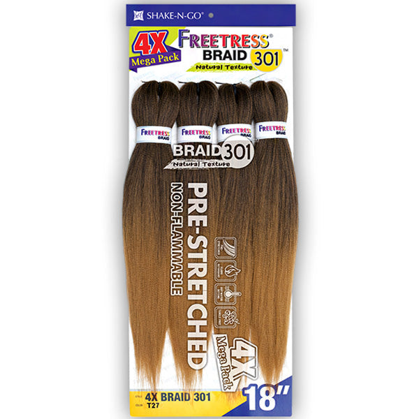 Freetress Braid Pre-Stretched Mega Pack - 4X BRAID 301 18" Alexwigs