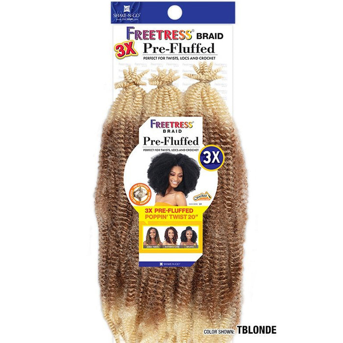 Freetress Crochet Braid - 3X PRE-FLUFFED POPPIN TWIST 20" Alexwigs