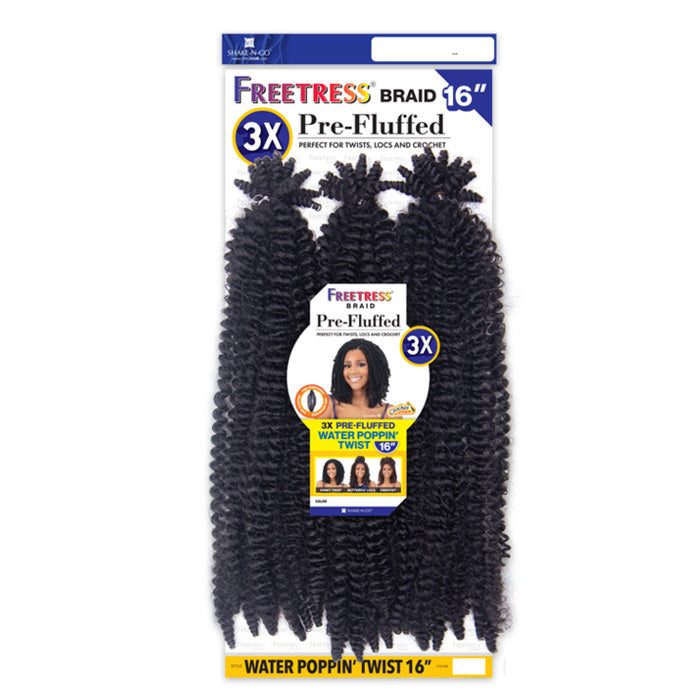 Freetress 3X Pre-Fluffeed Crochet Braid - WATER POPPIN TWIST 16" Alexwigs