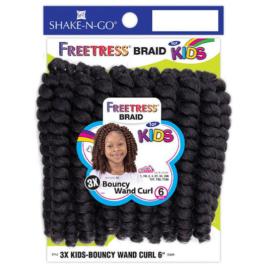 Freetress 3X Kids Crochet Braid - BOUNCY WAND CURL 6" Alexwigs