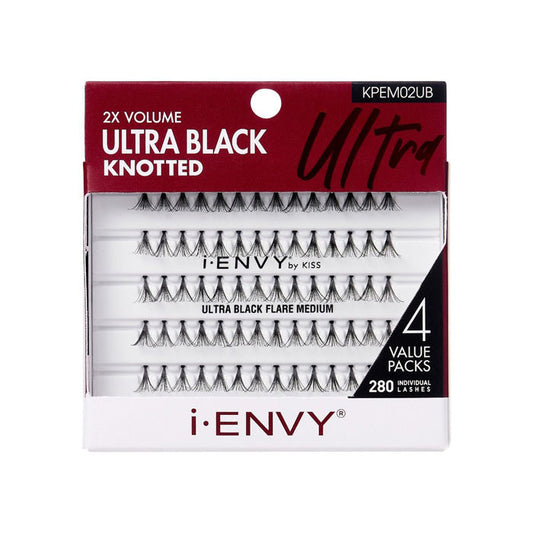 Kiss i-envy Individual Eyelashes - ULTRA BLACK MEDIUM MULTI PACK KPEM02UB Alexwigs