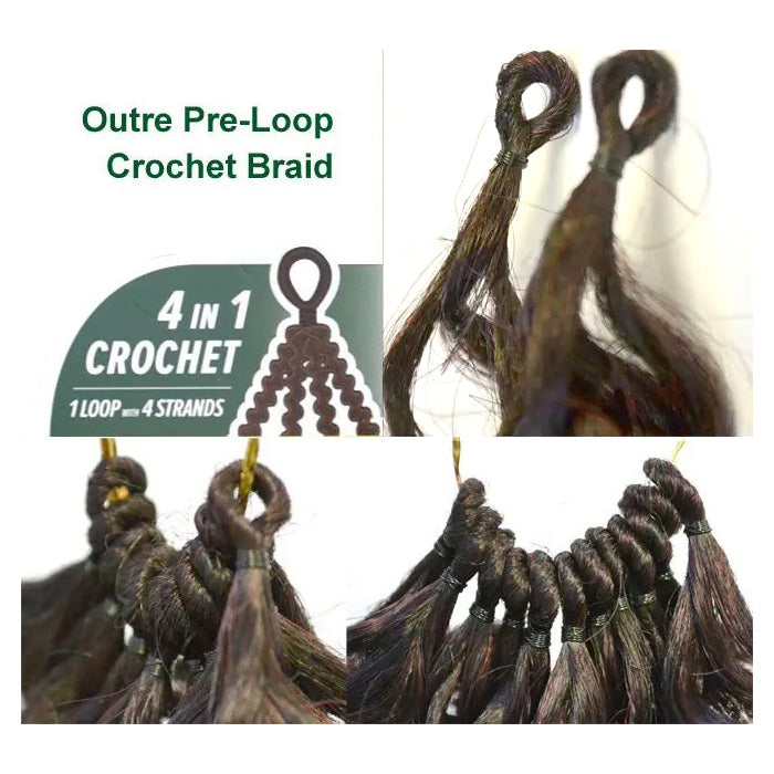 Outre X-Pression 4 In 1 Pre Loop Crochet Braid BAHAMAS CURL 14 Inch Alexwigs
