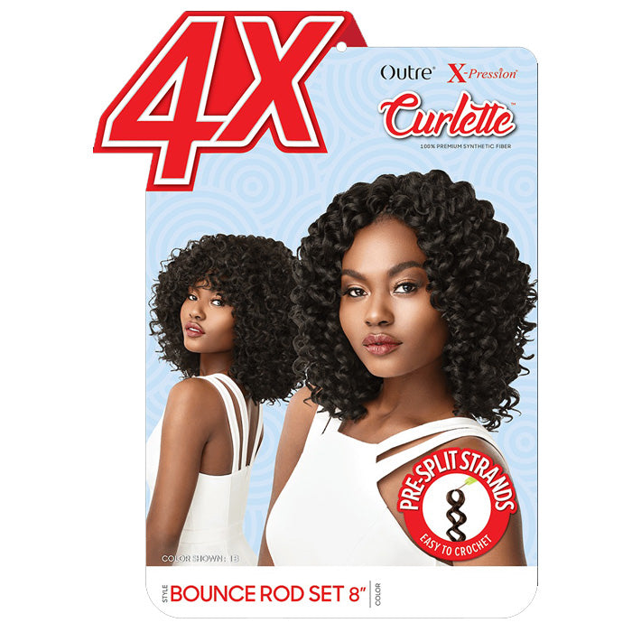 Outre X-Pression Curlette 4X Crochet Braid - BOUNCE ROD SET 8 Inch Alexwigs