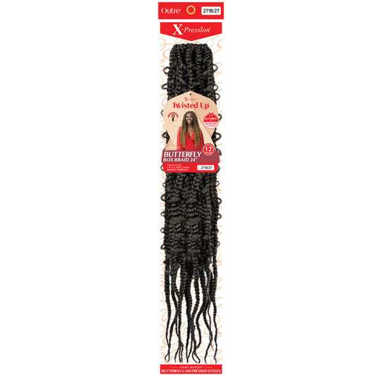 Outre X Pression Twisted Up Pre-Looped Crochet Braids - BUTTERFLY BOX BRAID 24" Alexwigs