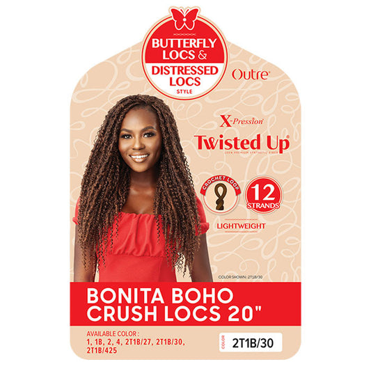 Outre X Pression Twisted Up Pre-Looped Crochet Braids - BONITA BOHO CRUSH LOCS 20" Alexwigs