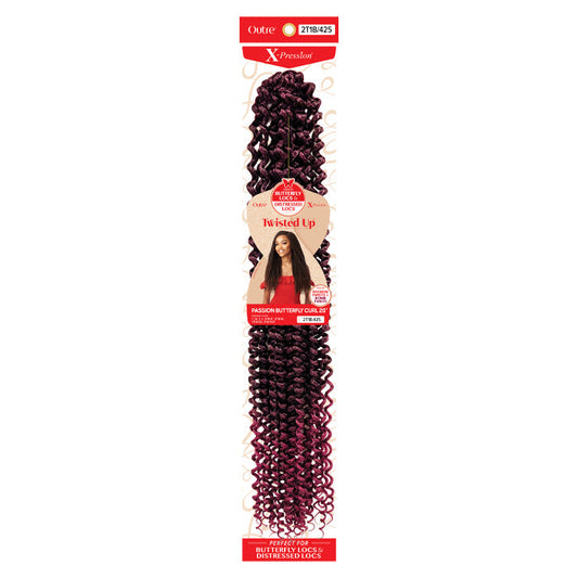 Outre X-Pression Twisted Up Crochet Braid - PASSION BUTTERFLY CURL 20" Alexwigs