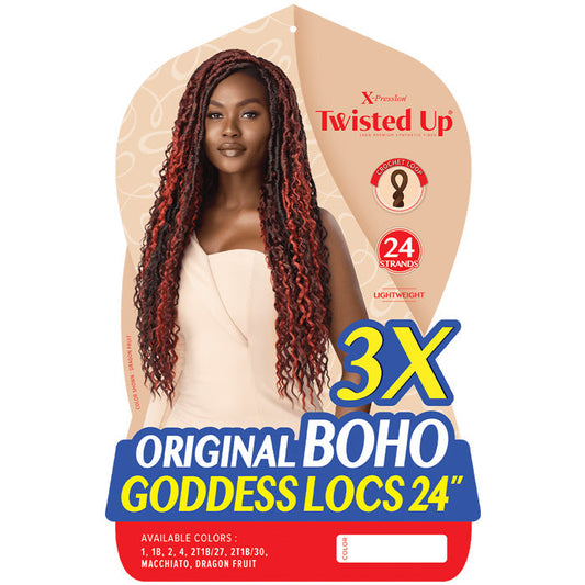 Outre X-Pression Twisted Up Crochet Loop Braid - ORIGINAL BOHO GODDESS LOCS 24" 3X Alexwigs