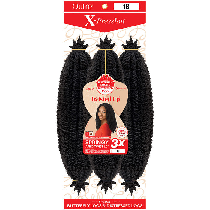 Outre X-Pression Twisted Up Crochet Braid - 3X SPRINGY AFRO TWIST 16" Alexwigs
