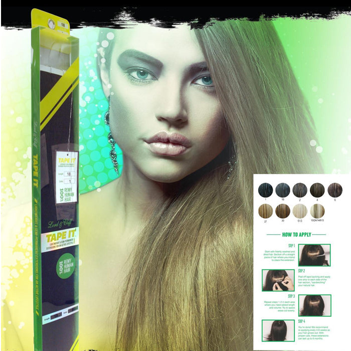 Lord & Cliff Tape-It 100% Remy Human Hair Extensions - SILKY STRAIGHT 18" Alexwigs