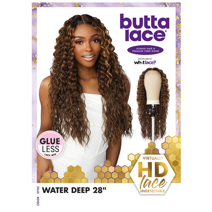Sensationnel Butta Lace Glueless Human Hair Blend 5 Deep Parting HD Lace Front Wig - WATER DEEP 28" Alexwigs
