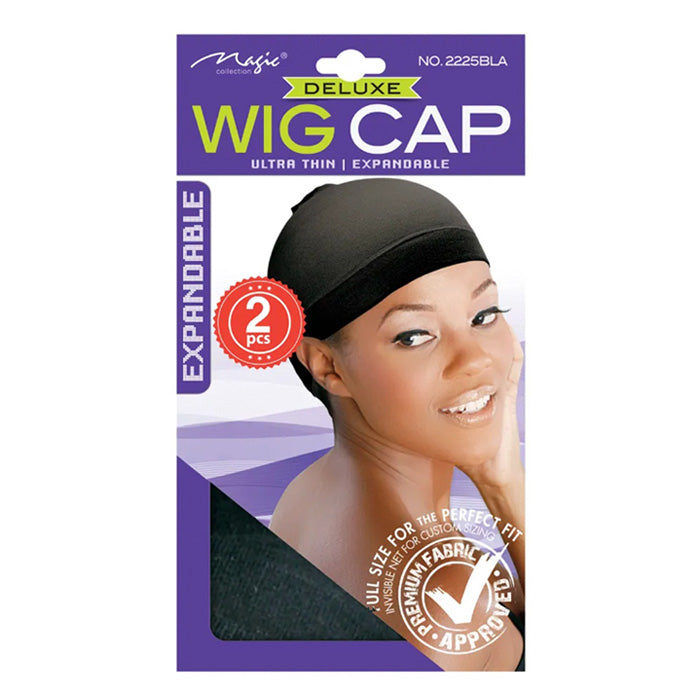 Magic Collection Deluxe Stocking Wig Cap Expandable 2 PCS - Black Alexwigs