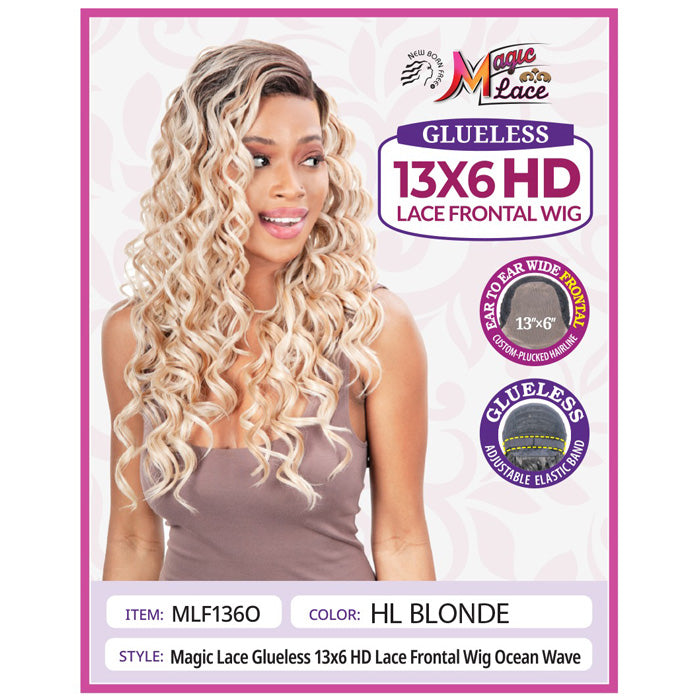 New Born Free Magic Lace Glueless 13x6 HD Lace Front Wig - MLF136O - OCEAN WAVE Alexwigs