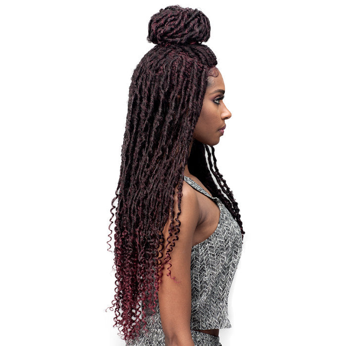 Bobbi Boss Braided Lace Front Wig Free Parting Nu Locs Curly Tips 30 - MLF619 Alexwigs