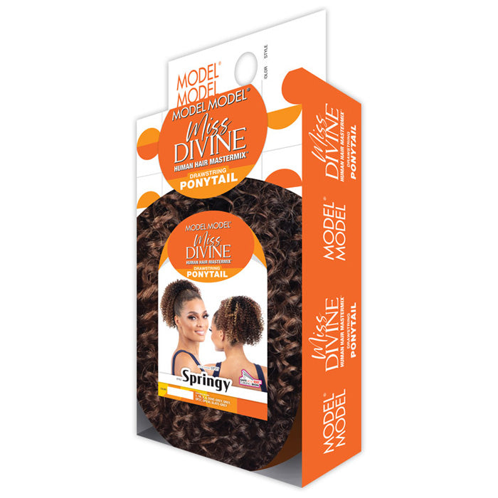 Model Model Miss Divine Human Hair Blend Drawstring Ponytail - SPRINGY Alexwigs