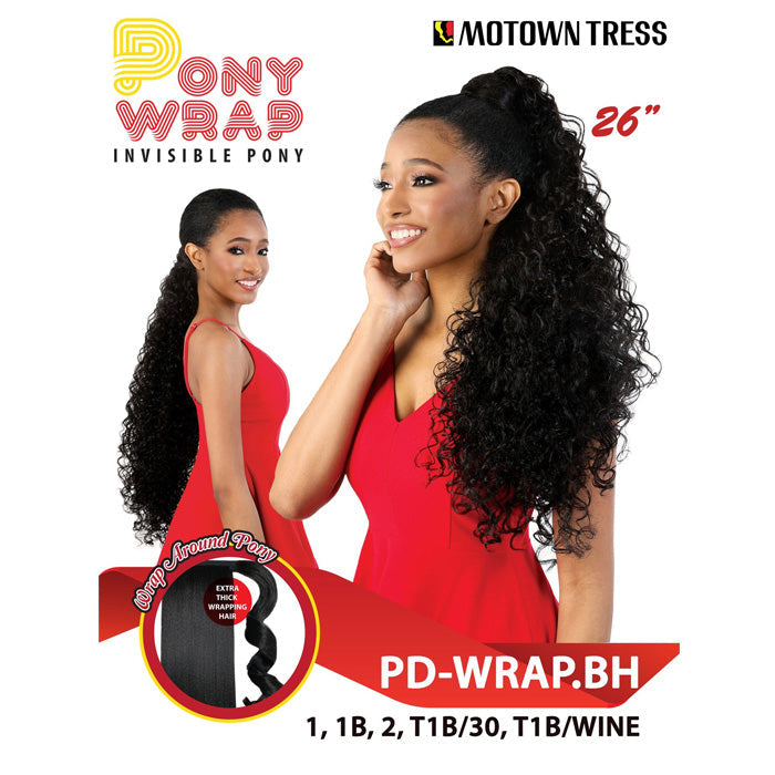 Motown Tress Pony Wrap Invisible Ponytail - PD-WRAP.BH BOHEMIAN CURL 26" Alexwigs