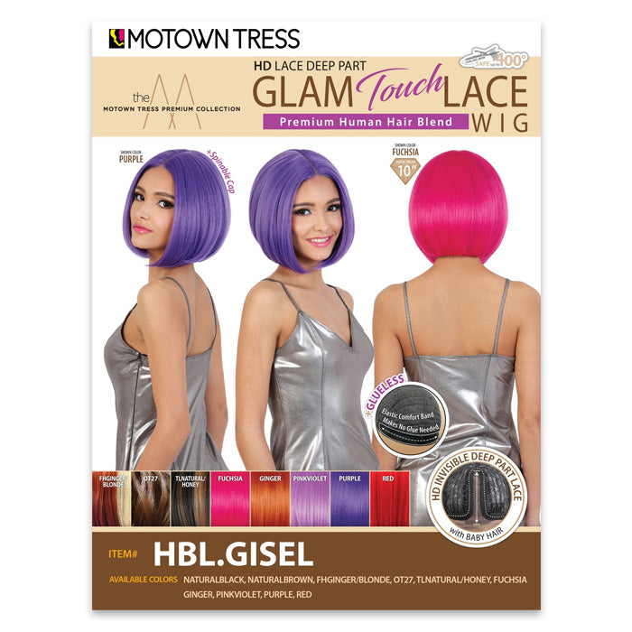 Motown Tress Glam Touch Lace Glueless Human Hair Blend HD Deep Part Lace Front Wig - HBL GISEL Alexwigs