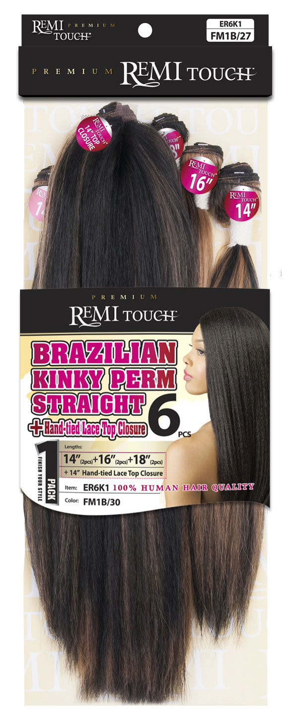 New Born Free Premium Remi Touch Weave NATURAL KINKY PERM STRAIGHT 6Pcs Alexwigs