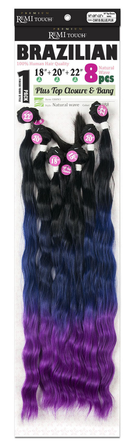 New Born Free Premium Remi Touch 100% Human Hair Weave NATURAL WAVE 8Pcs Alexwigs