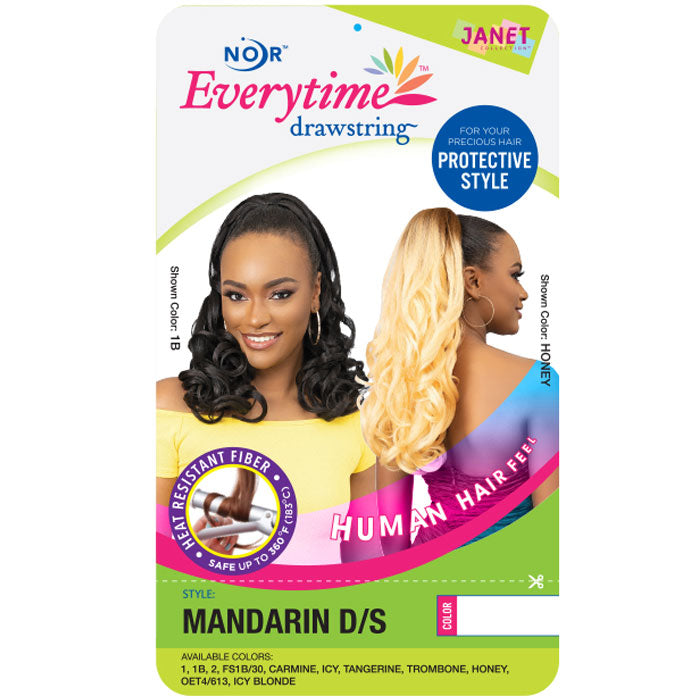 Janet Collection Noir Everytime Drawstring Ponytail - MANDARIN Alexwigs