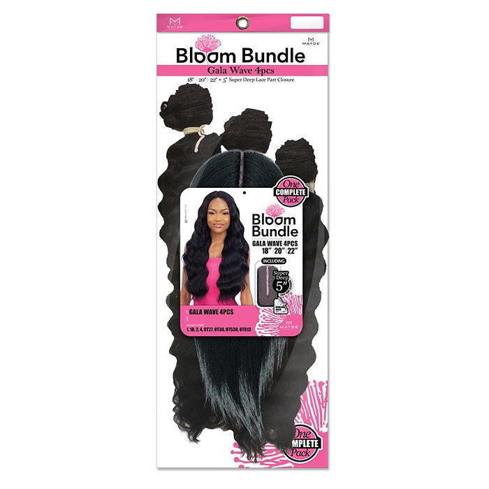 Mayde Beauty Bloom Bundle Weave - GALA WAVE 4PCS + CLOSURE (24/26/28 Inch) Alexwigs