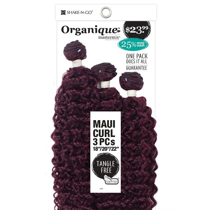Shake-N-Go Organique Mastermix Weave - MAUI CURL 3PCS 18/20/22 Inch (COMPLETE PACK) Alexwigs