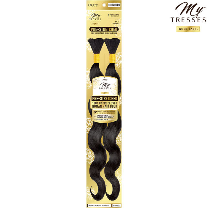 Outre Mytresses Gold Label 100% Human Hair Braids - PRE-STRETCHED NATURAL BODY BULK 18", 24" Alexwigs