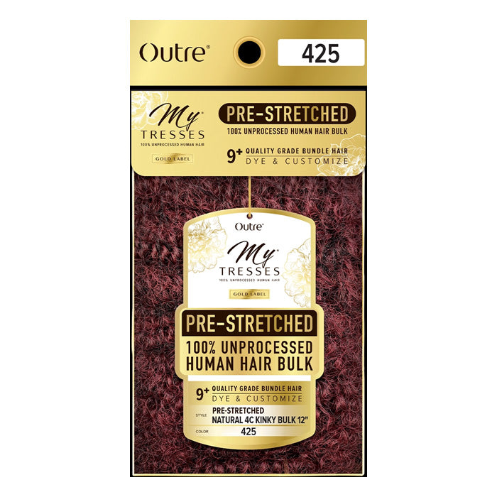 Outre Mytresses Gold Label 100% Human Hair Braid - PRE-STRETCHED NATURAL 4C KINKY BULK 12 Alexwigs