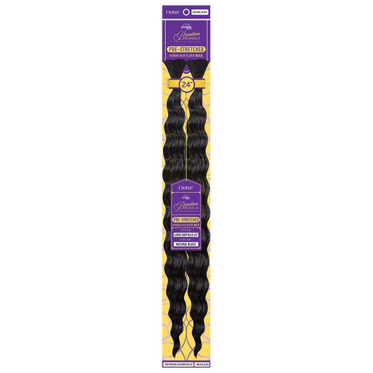 OUTRE PURPLE PACK BRAZILIAN BUNDLE 100% HUMAN HAIR BLEND BRAID - PRE STRETCHED LOOSE DEEP BULK 18/24 inch Alexwigs