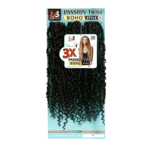 Bobbi Boss Pre-Looped Crochet Braid - PASSION TWIST BOHO STYLE 14/18/24" 3X Alexwigs