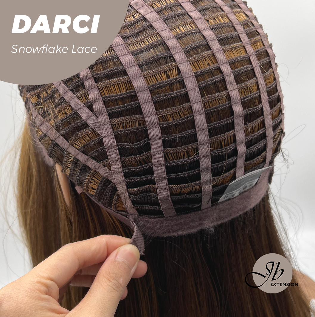 JBEXTENSION 25 Inches Caramel Pre-Cut Snowflake Lace Frontlace Glueless Wig DARCI【PERMATEASE】【BENDY EAR TABS】 Alexwigs