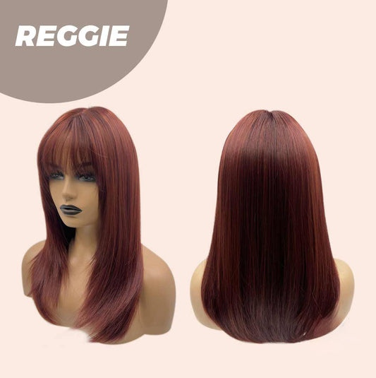JBEXTENSION 20 Inches Red Fashion Women Wig With Bangs REGGIE Alexwigs