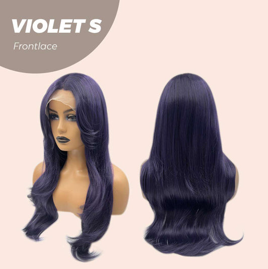JBEXTENSION 26 Inches Dark Purple Color Long Curly Frontlace Glueless Wig VIOLET S Alexwigs