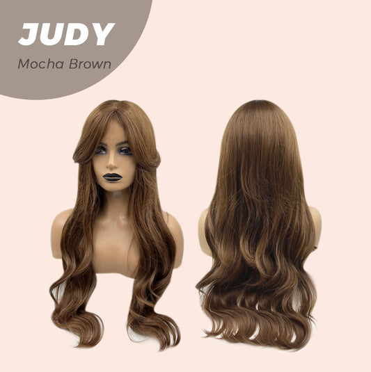 JBEXTENSION 26 Inches Long Curly Mocha Brown Wig JUDY MOCHA BROWN Alexwigs