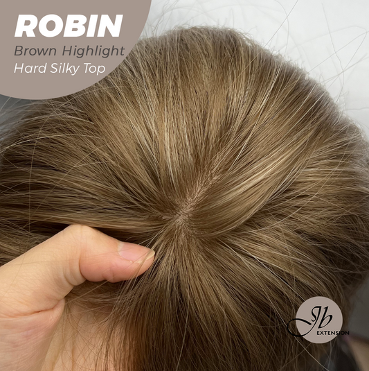 JBEXTENSION 22 Inches Scalpiana Brown With Highlight Wolf Cut 3.5X4 Hard Silky Top Natural Scalp Effect Wig ROBIN BROWN HIGHLIGHT Alexwigs