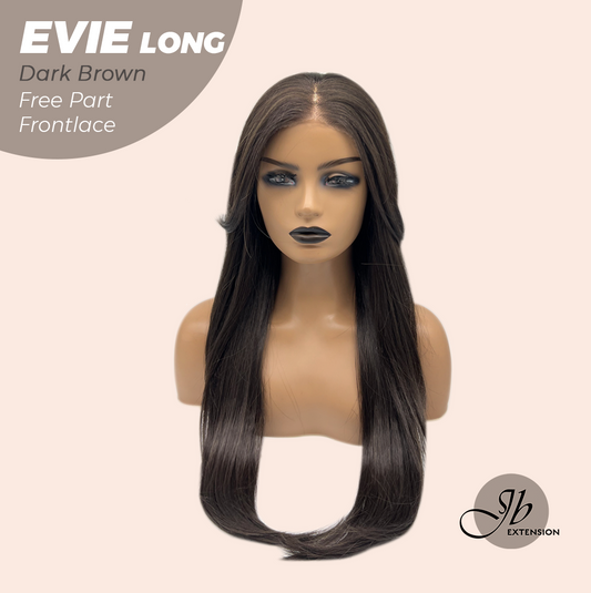 JBEXTENSION 26 Inches Dark Brown Pre-Cut Free Part Frontlace Glueless Wig EVIE LONG Alexwigs