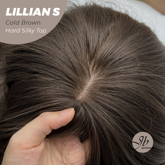 JBEXTENSION 22 Inches Scalpiana Cold Brown Curly 3.5X4 Hard Silky Top Natural Scalp Effect Wig LILLIAN S COLD BROWN Alexwigs
