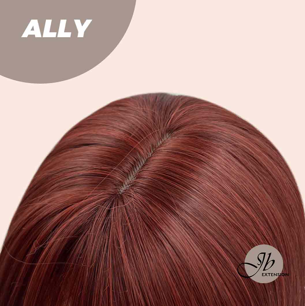 JBEXTENSION 25 Inches Red Curly Fashion Wig With Full Bangs ALLY Alexwigs